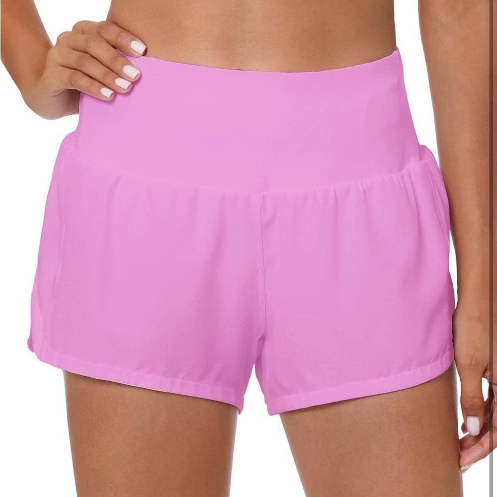 ✨2 for $35 ALL SHORTS!✨ GYM PEOPLE - High Waisted Running Shorts 4" PINK Small​
